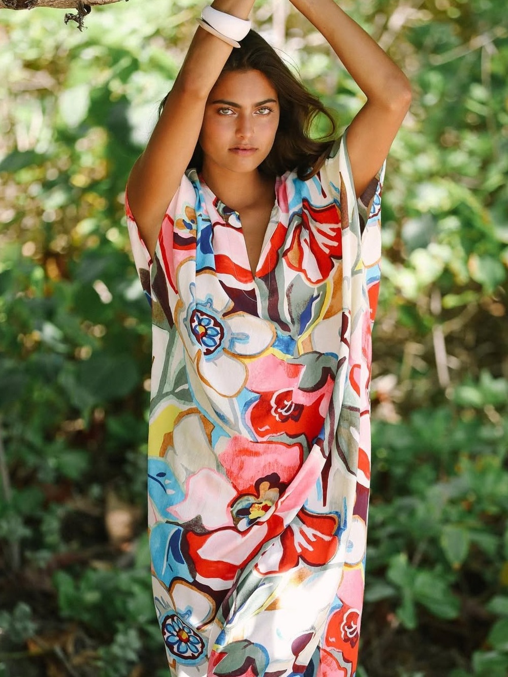 Jams World Casablanca Tavern Print Dress, Kaftan Style, Floral Size XS